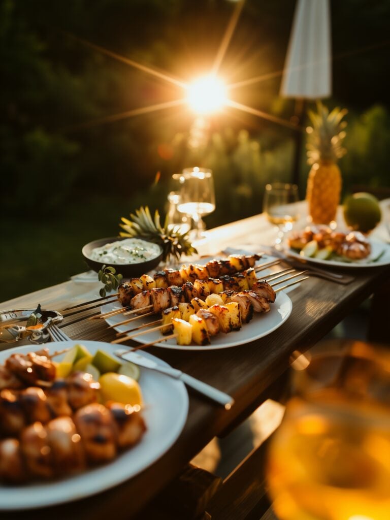 Pineapple Adobo Chicken Skewers