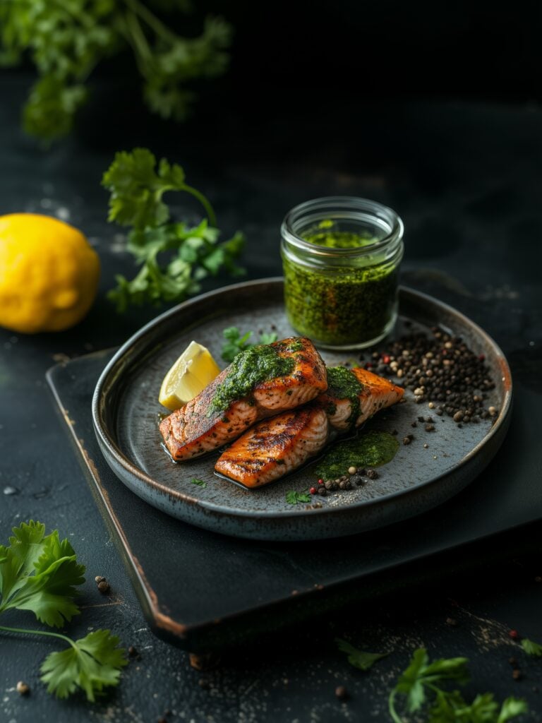 lachs mit korianderpesto